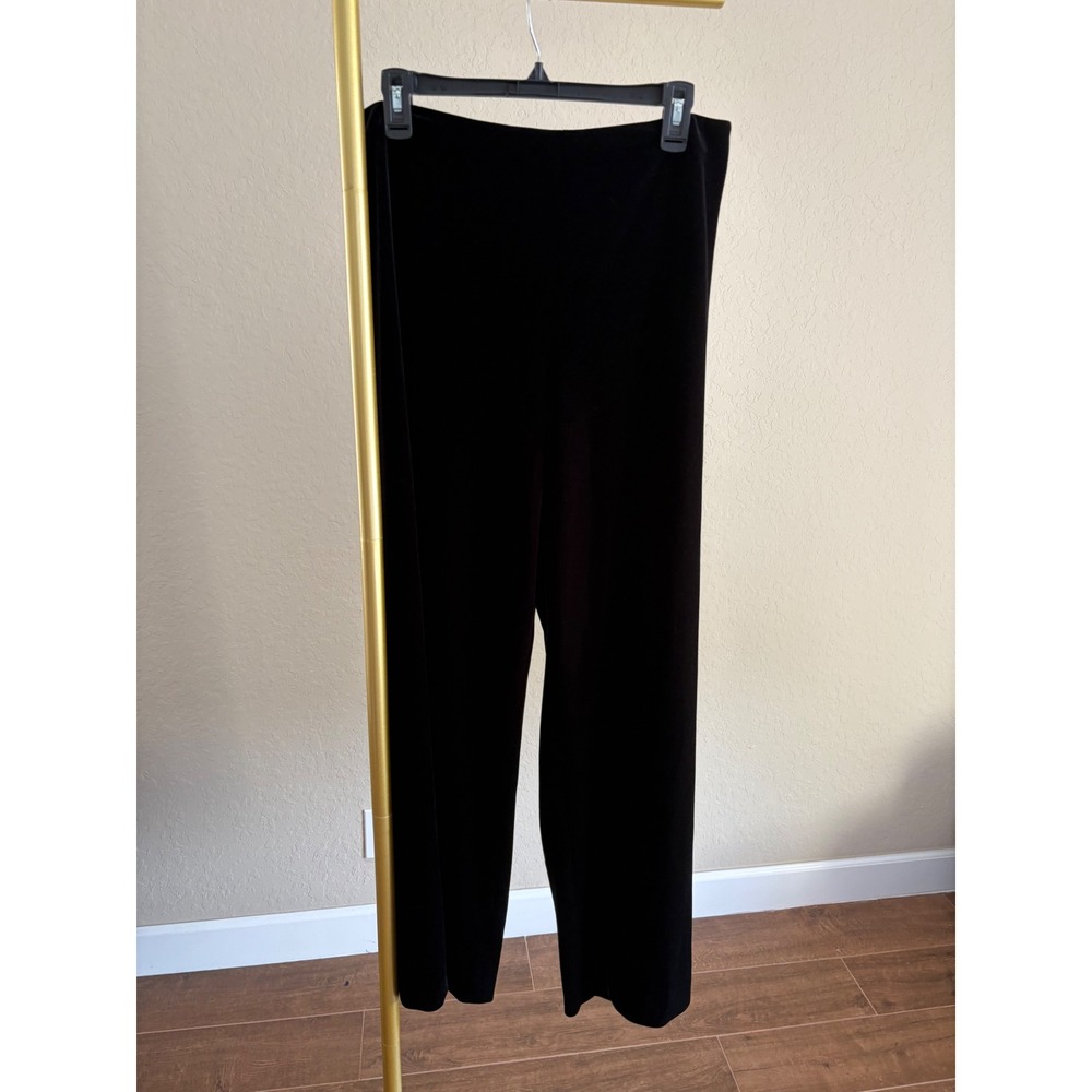 Alex Evenings Pants Womens Black Velvet Elastic Waist  L Holiday Event Formal